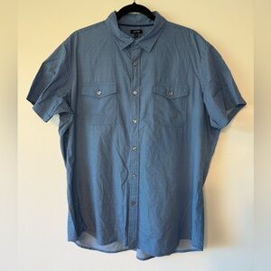 Apt. 9 Light Blue Short-Sleeve Button-Down with Micro Dot Print